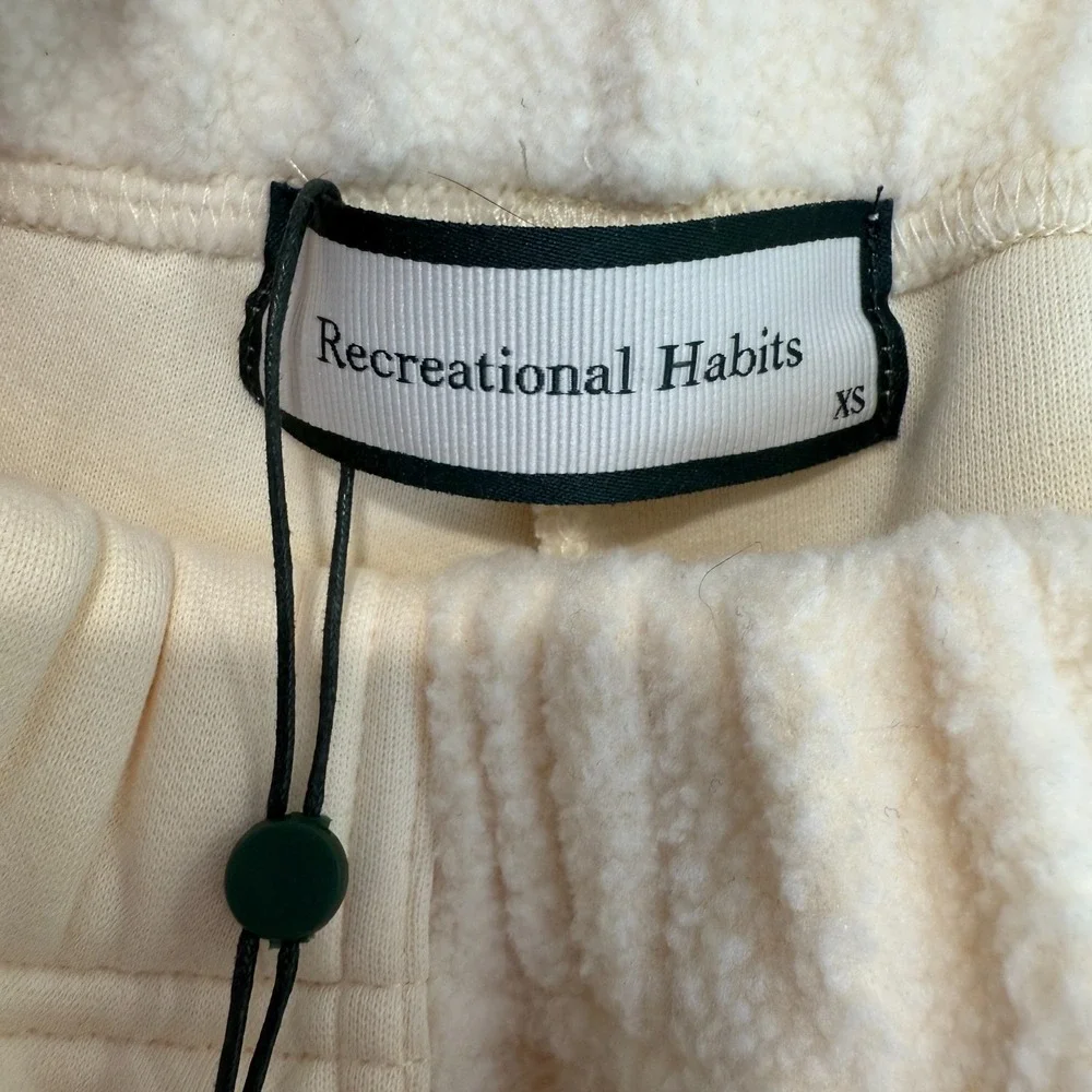 Recreational Habits RH Sabrina Sherpa Blocked Straight‎ Pant XS Oyster Cream New